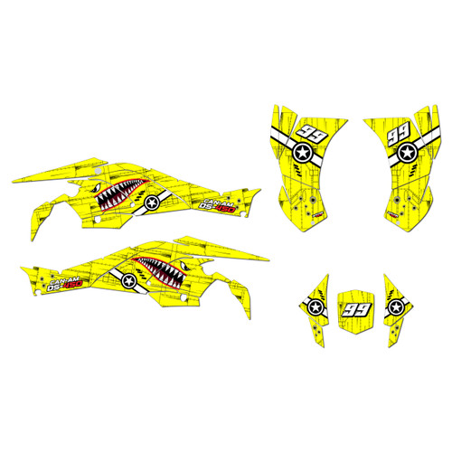 canam ds450 graphics kit 2008-2015 predator series yellow