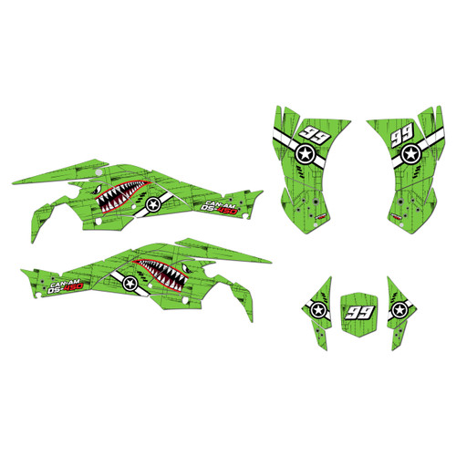 canam ds450 graphics kit 2008-2015 predator series green