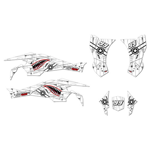 canam ds450 graphics kit 2008-2015 predator series white