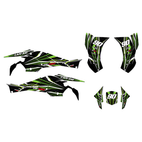 canam ds450 graphics kit 2008-2015 prime series green