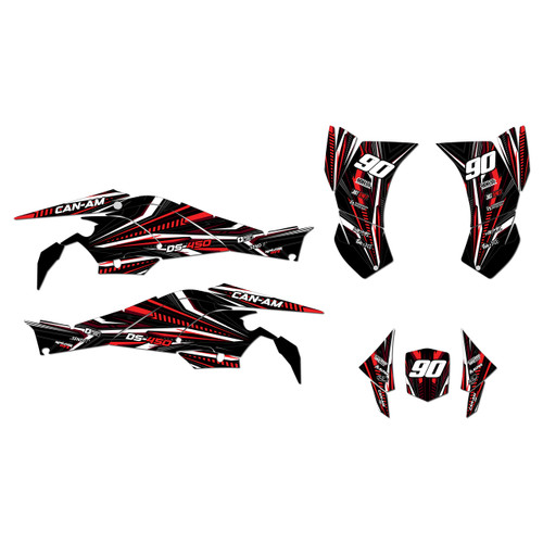 canam ds450 graphics kit 2008-2015 prime series red