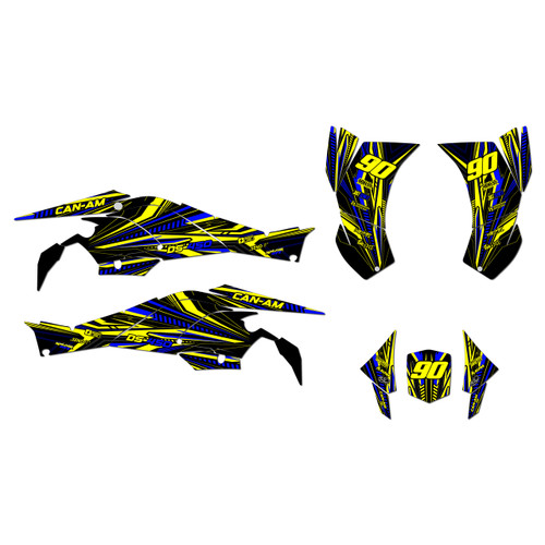 canam ds450 graphics kit 2008-2015 prime series blue-shift