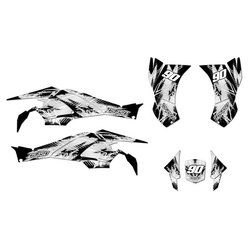 canam ds450 graphics kit 2008-2015 retro series white