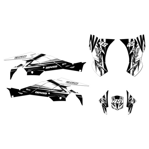 canam ds450 graphics kit 2008-2015 shred series white