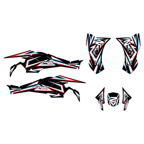 canam ds450 graphics kit 2008-2015 vision series red