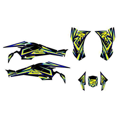canam ds450 graphics kit 2008-2015 vision series yellow
