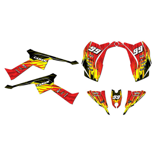 canam ds90 graphics kit 2008-2022 fracture series red