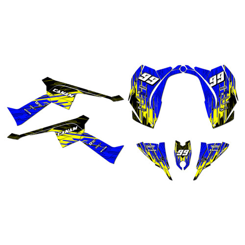 canam ds90 graphics kit 2008-2022 fracture series blue