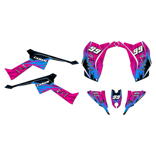 canam ds90 graphics kit 2008-2022 fracture series magenta