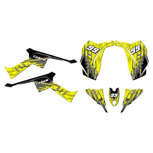 canam ds90 graphics kit 2008-2022 fracture series yellow
