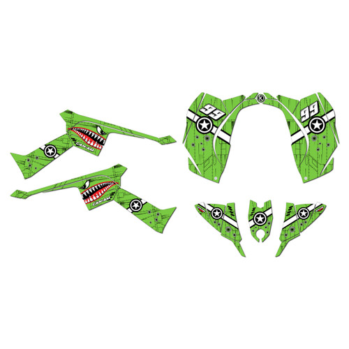canam ds70 graphics kit 2008-2022 predator series green