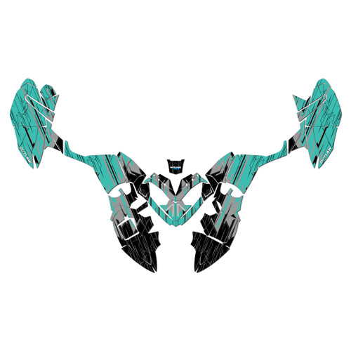 polaris outlaw90 graphics kit 2002-2026 fracture series teal