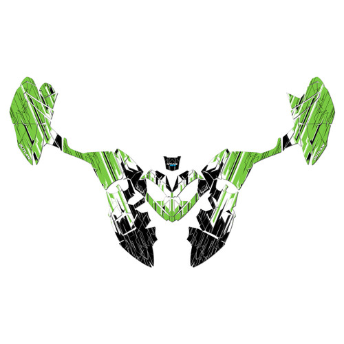 polaris outlaw90 graphics kit 2002-2026 fracture series green