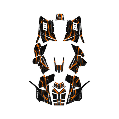 polaris scrambler850 graphics kit 2013-2026 electron series orange