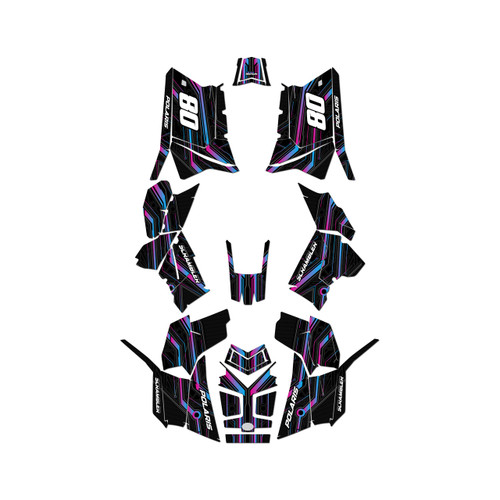 polaris scrambler850 graphics kit 2013-2026 electron series magenta