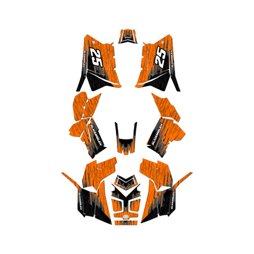 polaris scrambler850 graphics kit 2013-2026 fracture series orange