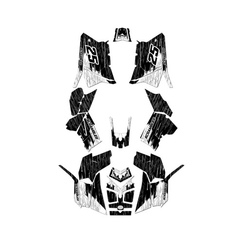 polaris scrambler850 graphics kit 2013-2026 fracture series white
