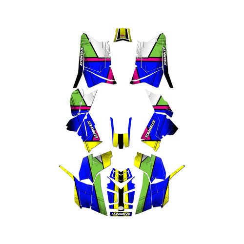 polaris scrambler850 graphics kit 2013-2026 paint series blue