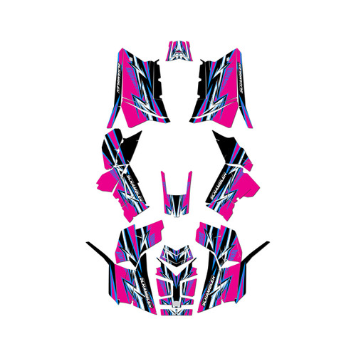 polaris scrambler850 graphics kit 2013-2026 shred series magenta