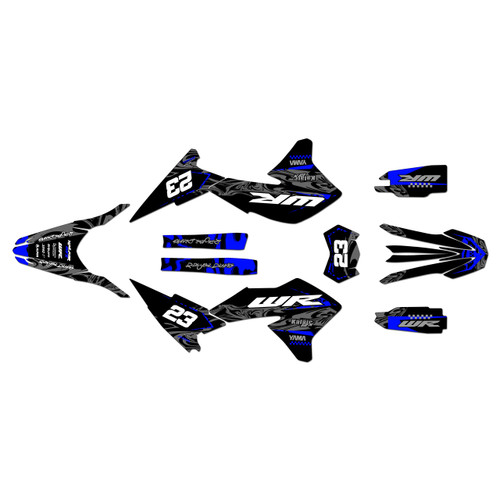 yamaha wr250r graphics kit 2008-2021 acid series blue