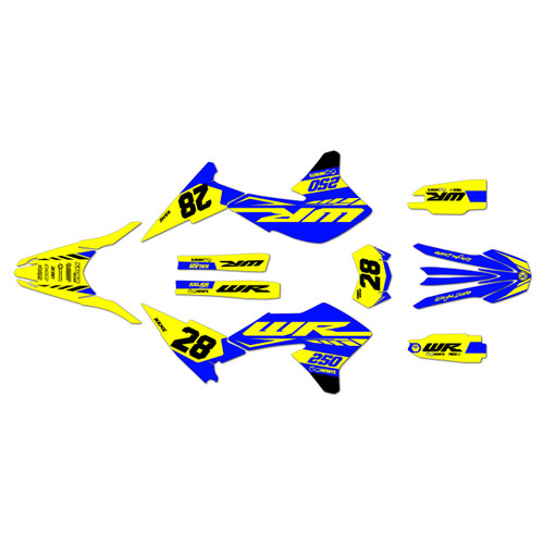 yamaha wr250x graphics kit 2008-2021 factory series yellow