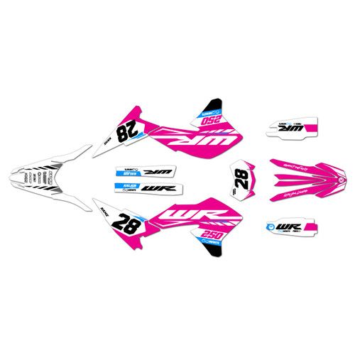 yamaha wr250x graphics kit 2008-2021 factory series magenta