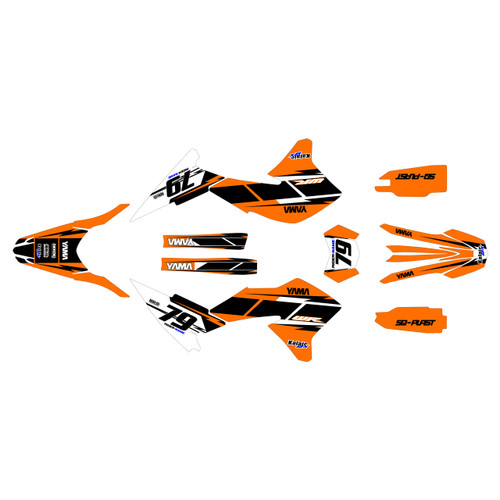 yamaha wr250r graphics kit 2008-2021 future series orange