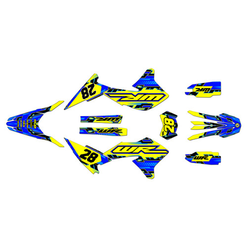 yamaha wr250r graphics kit 2008-2021 incision series yellow