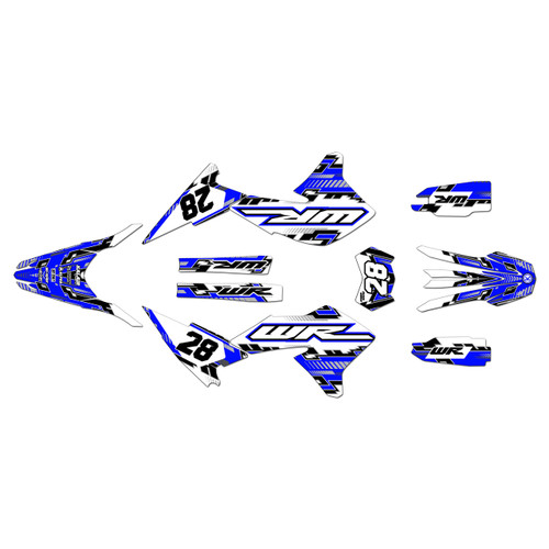 yamaha wr250x graphics kit 2008-2021 incision series blue