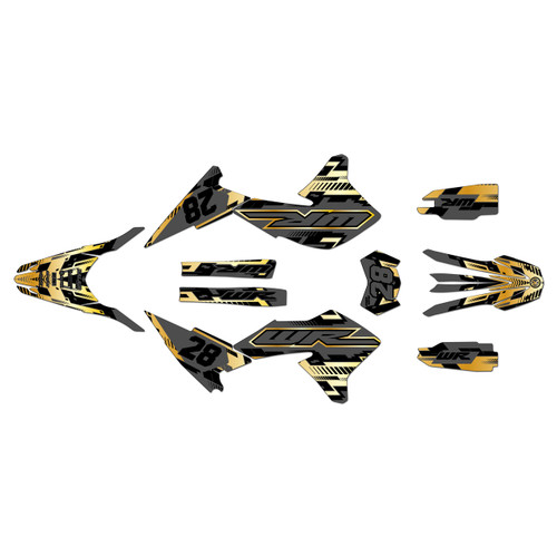 yamaha wr250x graphics kit 2008-2021 incision series gold