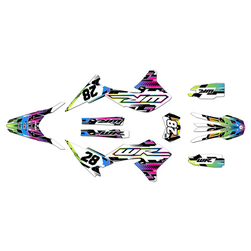 yamaha wr250x graphics kit 2008-2021 incision series rainbow
