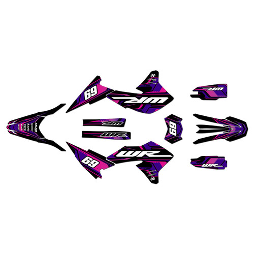 yamaha wr250r graphics kit 2008-2021 klutch series purple