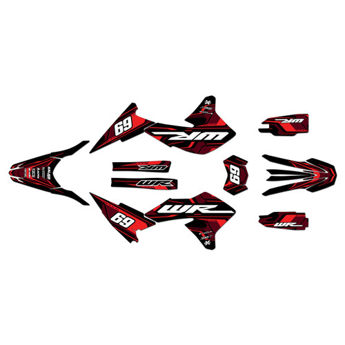 yamaha wr250x graphics kit 2008-2021 klutch series red