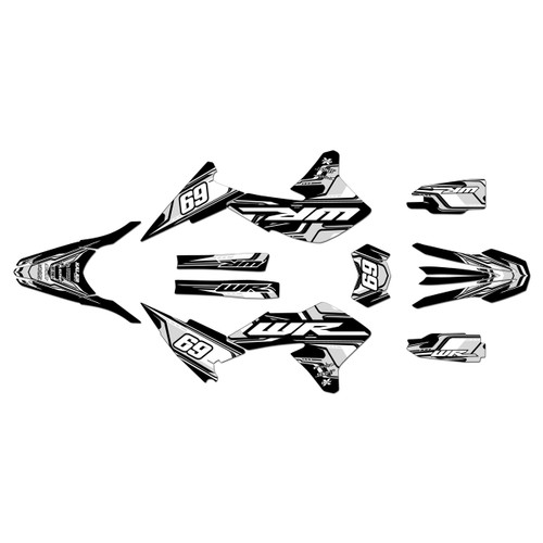 yamaha wr250x graphics kit 2008-2021 klutch series white