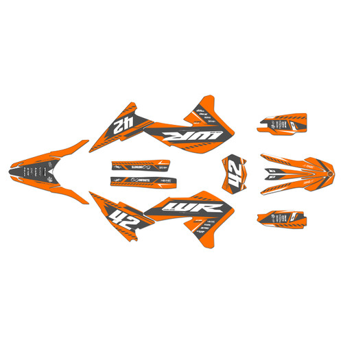 yamaha wr250x graphics kit 2008-2021 lethal series orange