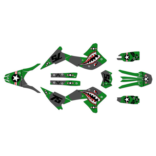 yamaha wr250x graphics kit 2008-2021 predator series green