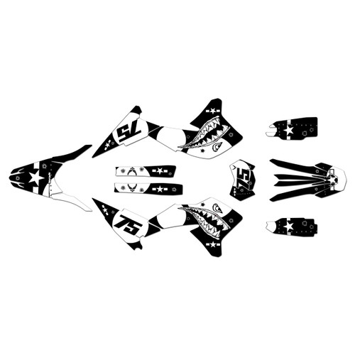 yamaha wr250x graphics kit 2008-2021 predator series white