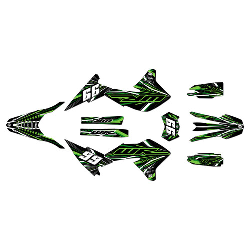 yamaha wr250x graphics kit 2008-2021 prime series green
