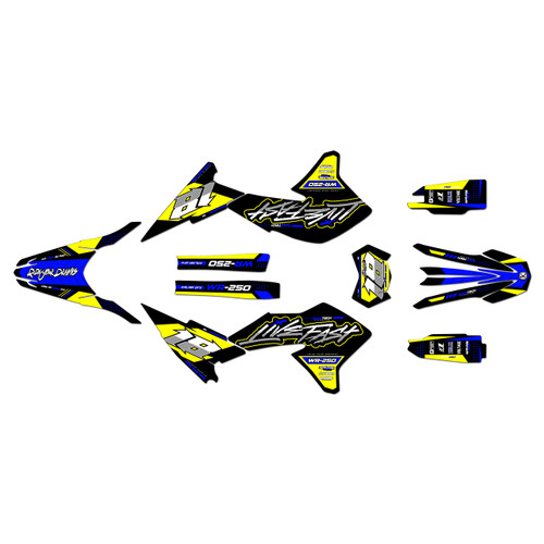 yamaha wr250x graphics kit 2008-2021 rebel series yellow