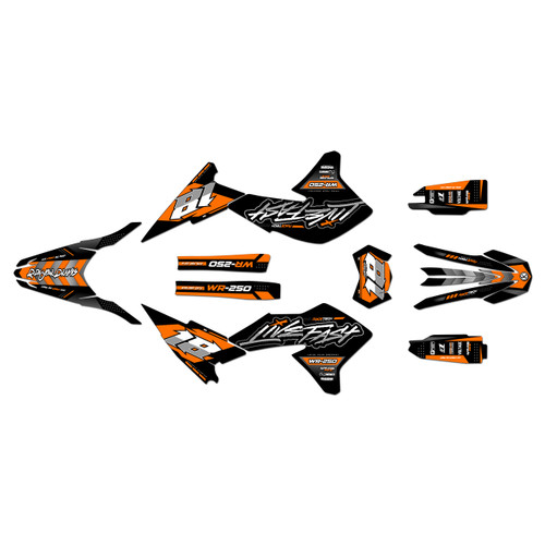 yamaha wr250x graphics kit 2008-2021 rebel series orange