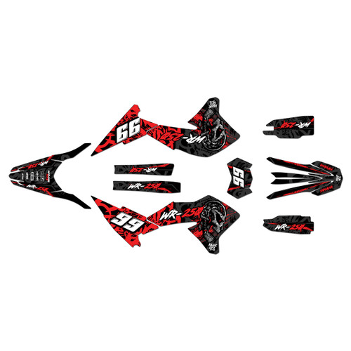 yamaha wr250r graphics kit 2008-2021 revolt series red