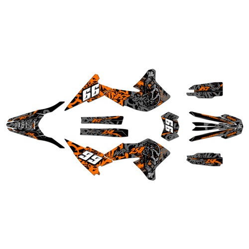 yamaha wr250r graphics kit 2008-2021 revolt series orange