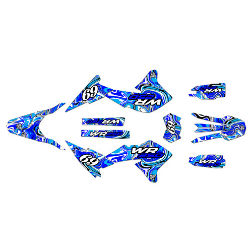 yamaha wr250x graphics kit 2008-2021 snagged series blue