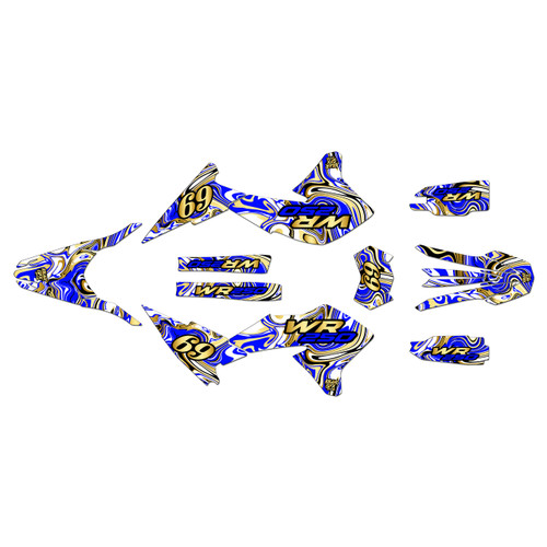 yamaha wr250x graphics kit 2008-2021 snagged series gold