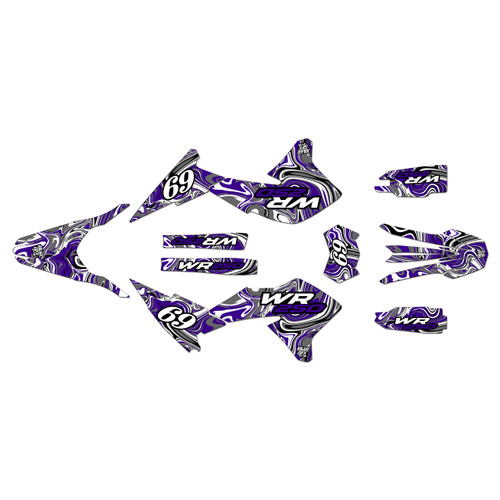 yamaha wr250r graphics kit 2008-2021 snagged series purple