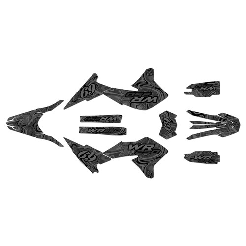 yamaha wr250r graphics kit 2008-2021 snagged series smoke