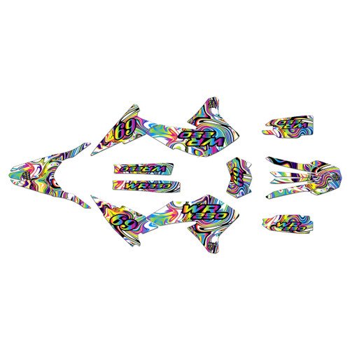 yamaha wr250r graphics kit 2008-2021 snagged series rainbow