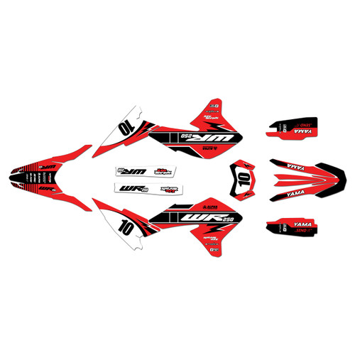 yamaha wr250r graphics kit 2008-2021 speed series red