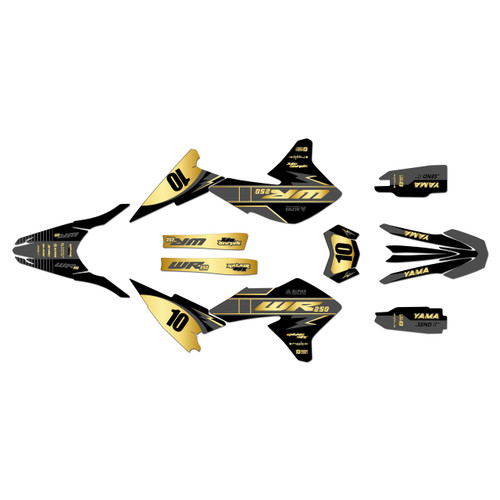 yamaha wr250r graphics kit 2008-2021 speed series gold