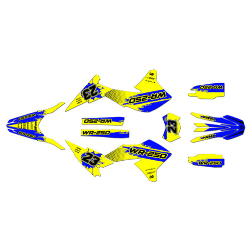 yamaha wr250r graphics kit 2008-2021 splash series yellow-shift